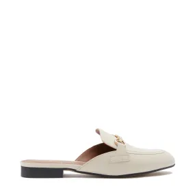 Vendôme Fleur crème calfskin leather backless loafers