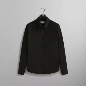 &Kin Tropical Wool Marquis Zip Up Shirt - Black