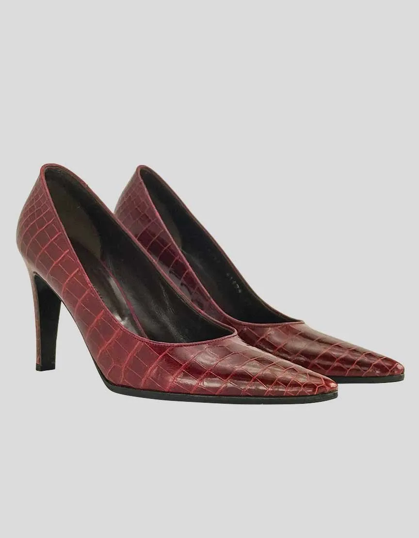 BOTTEGA VENETA Red Leather Heels - 37 IT | 7 US