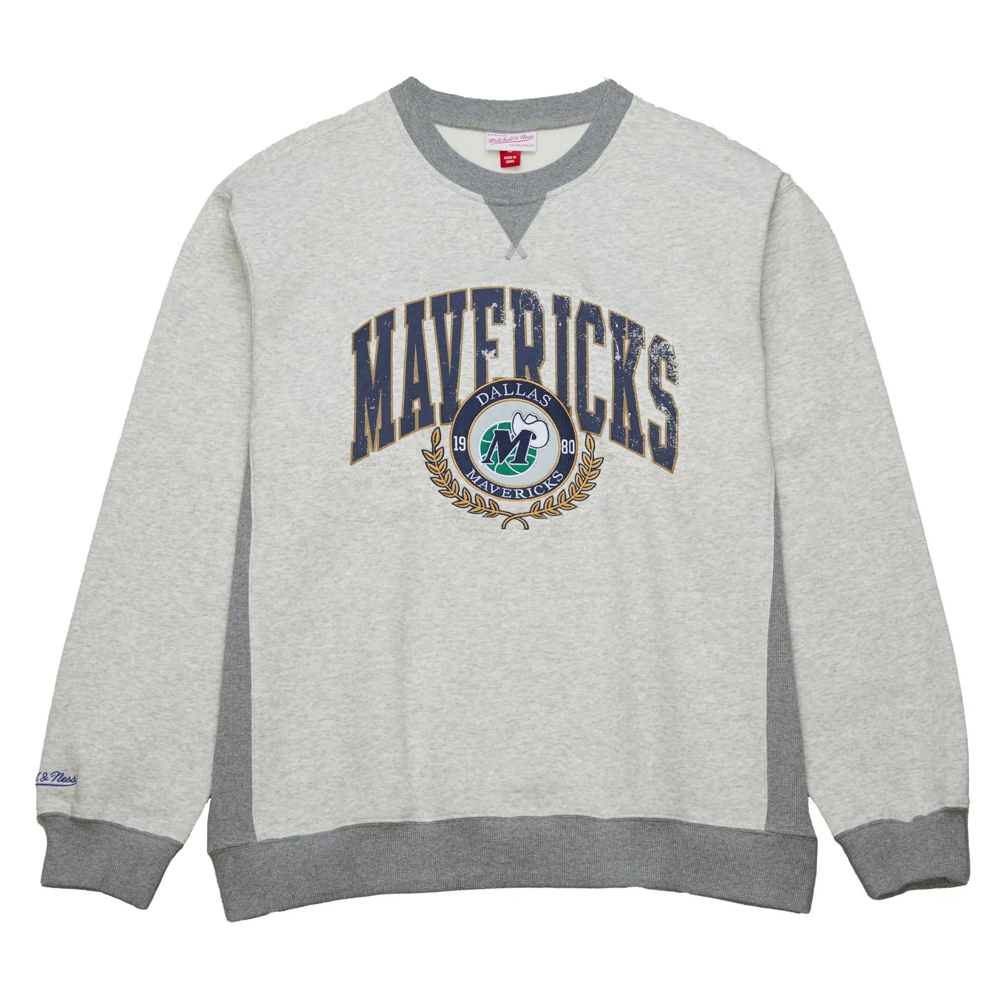 DALLAS MAVERICKS MITCHELL & NESS PREMIUM FLEECE CREW VINTAGE