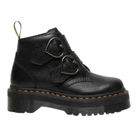 Dr. Martens Cross Strap Platform Boots - Devonheart - Black