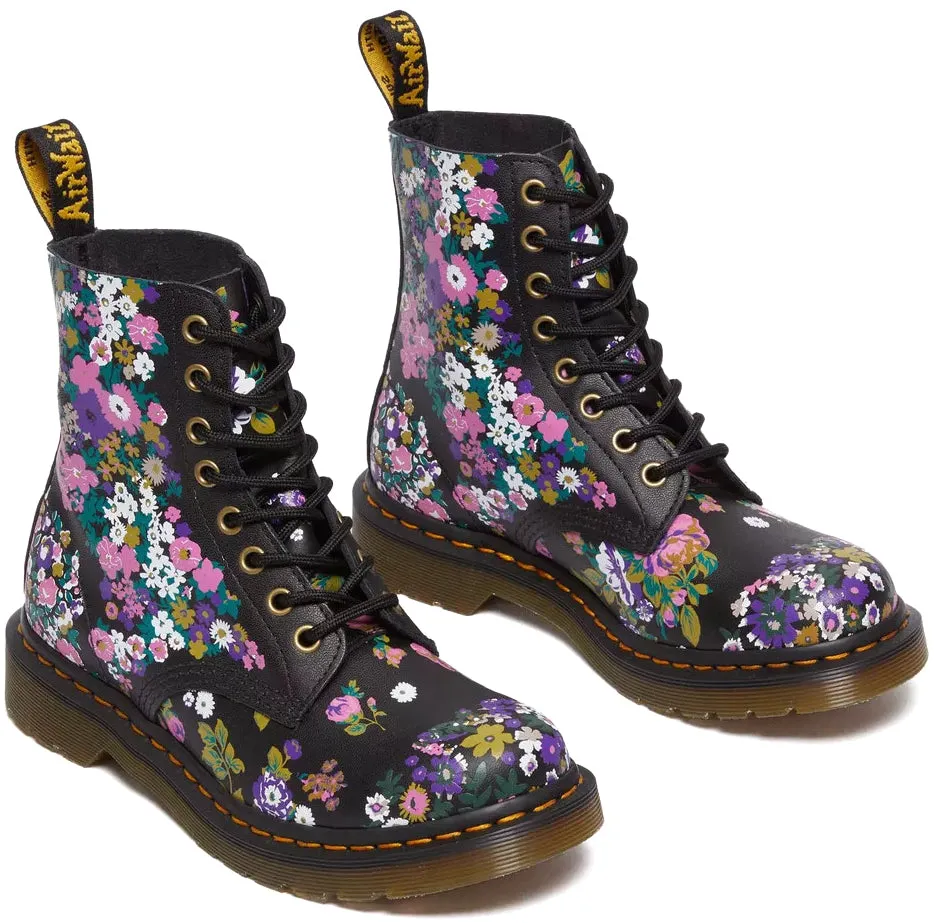 Dr. Martens Womens 1460 Pascal Black/ Multi Vintage Floral Backhand