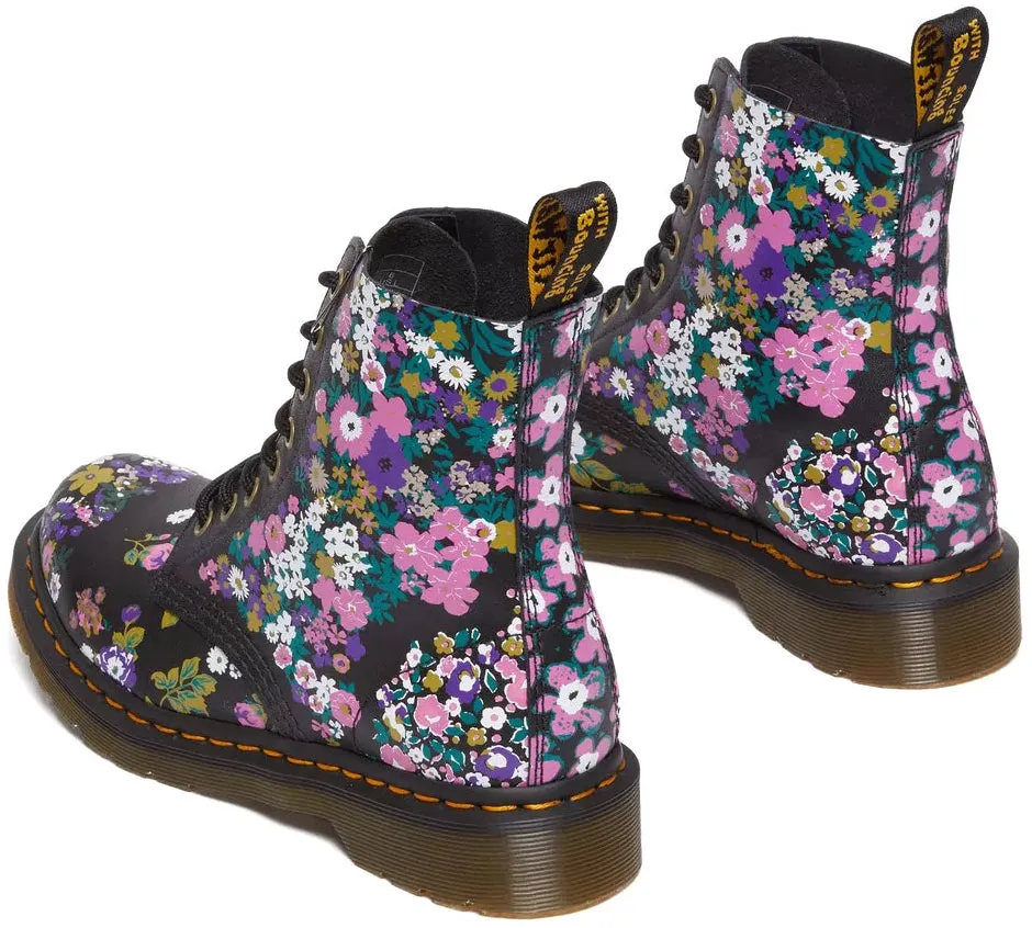 Dr. Martens Womens 1460 Pascal Black/ Multi Vintage Floral Backhand