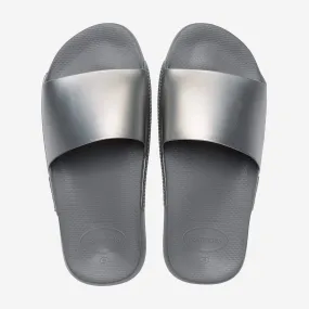 Havaianas Classic Metallic Sliders - Steel Grey