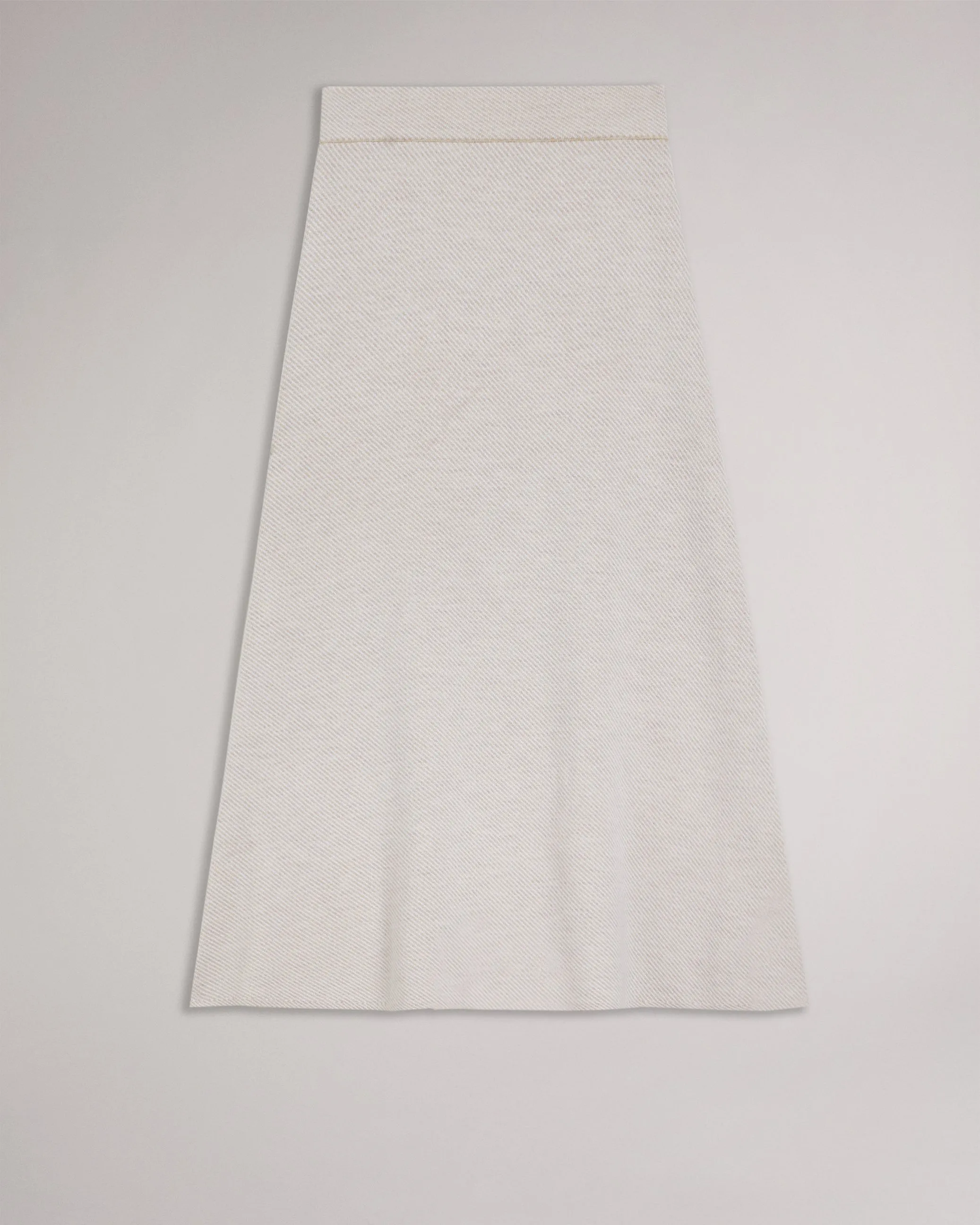 Lydlee Wool Blend Knitted Midi Skirt Natural