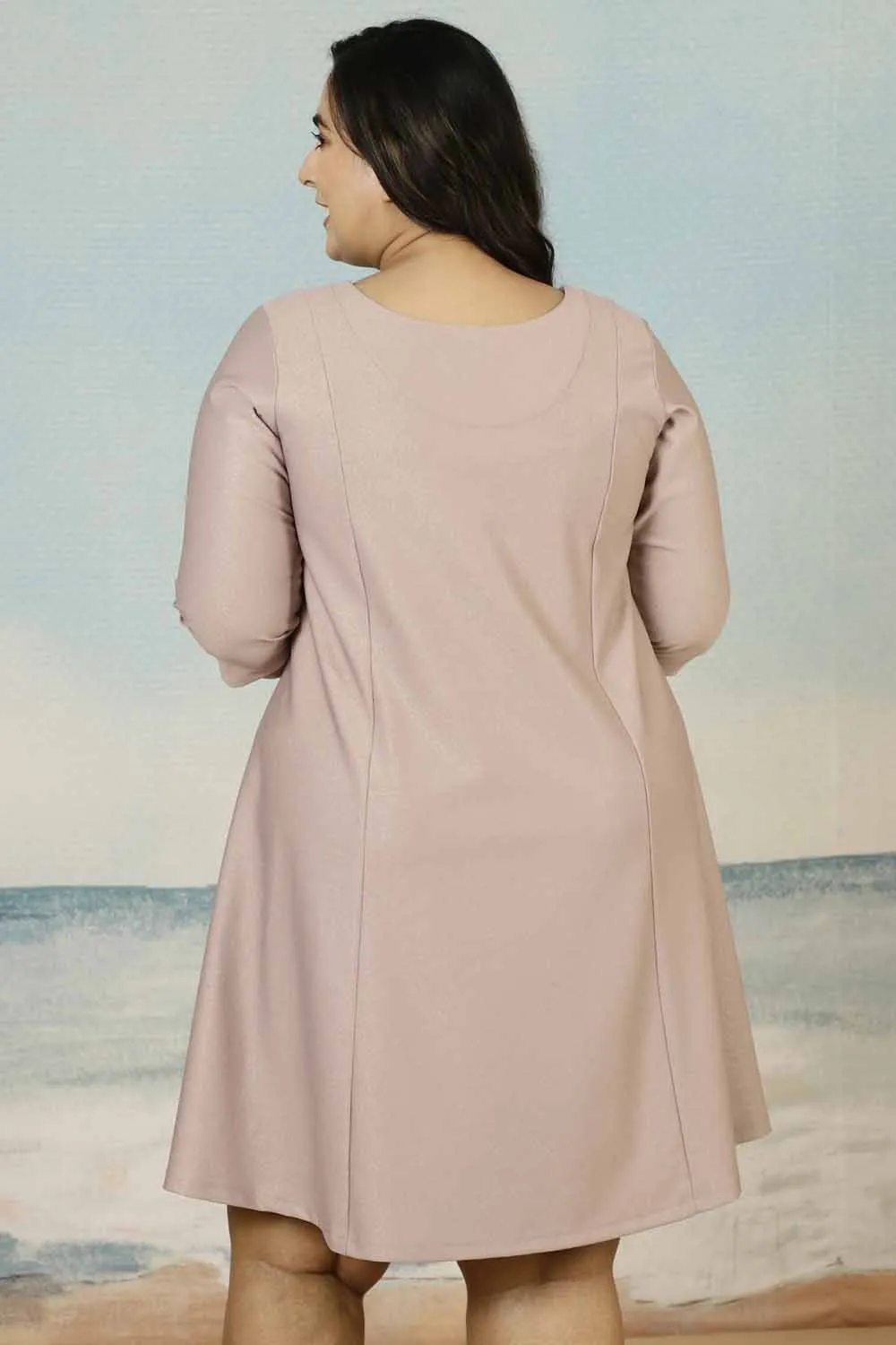 Purple Taupe Shimmer Plus Size Dress