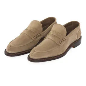 "Adam" Suede Penny Loafer in Light Brown