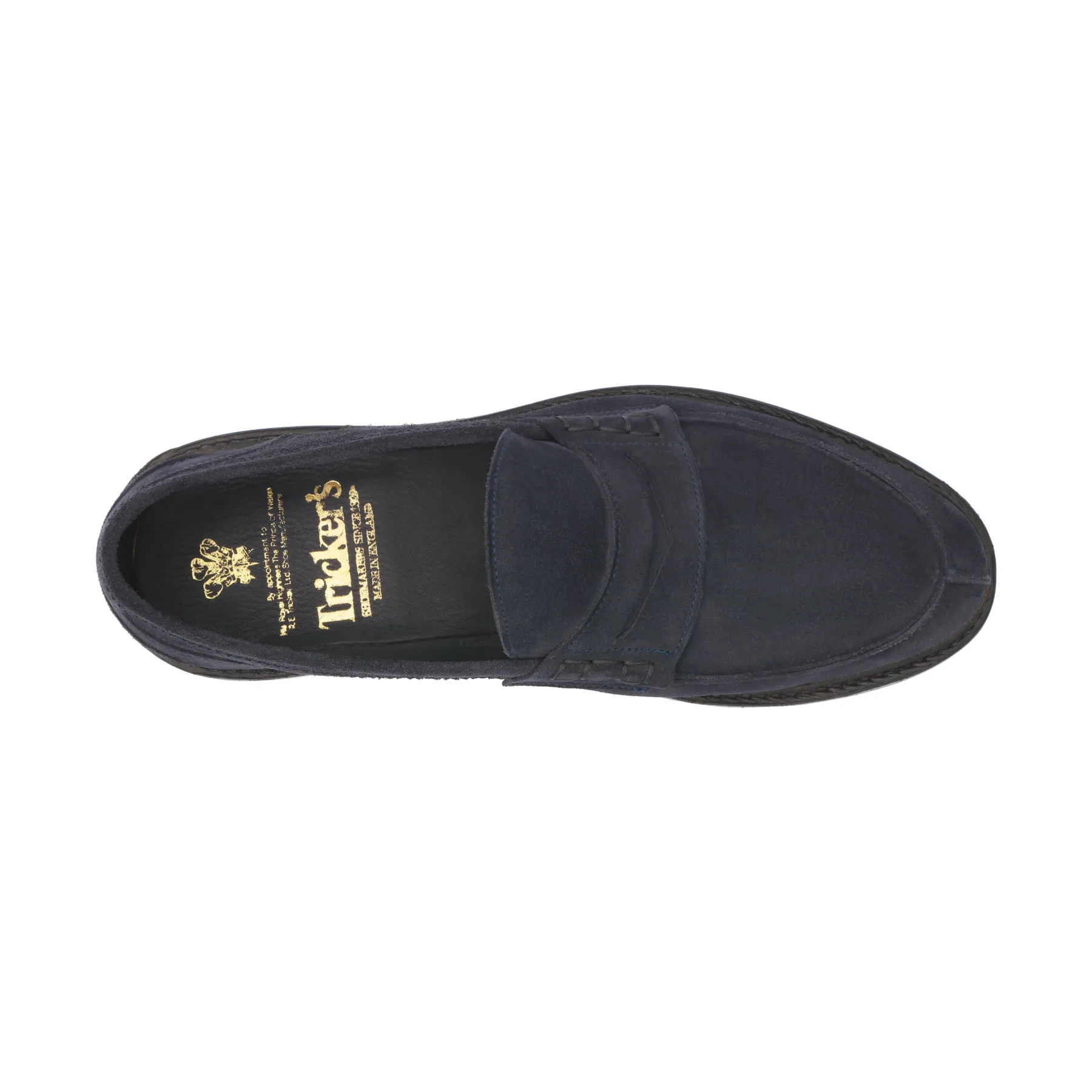 "Adam" Suede Penny Loafer in Navy Blue