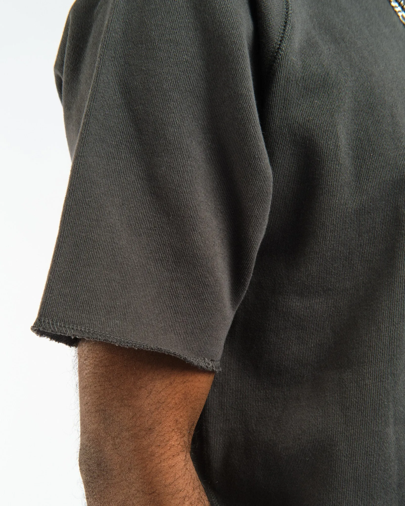 Short Sleeve Sweat Cut-Off Black