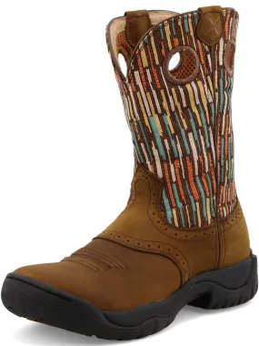 TWISTED X WOMEN'S (WAB0013) 9" ALL-AROUND BARN BOOT -Brown w/multi top