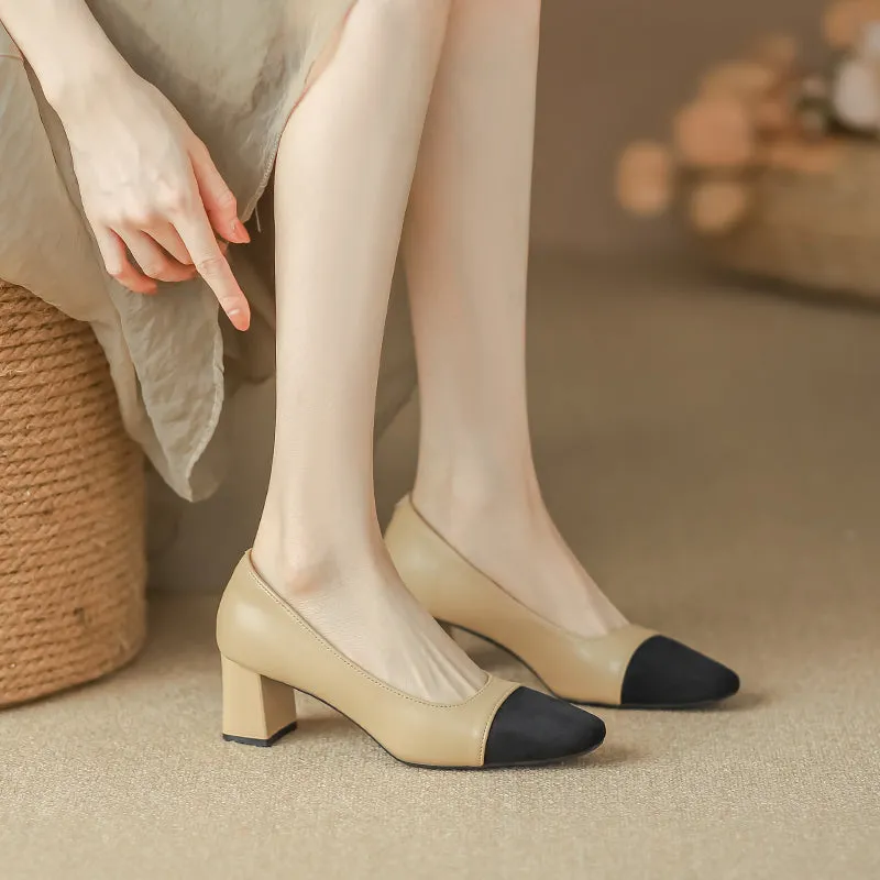 Women Fashion Minimalist Mid Heel Dress Pumps